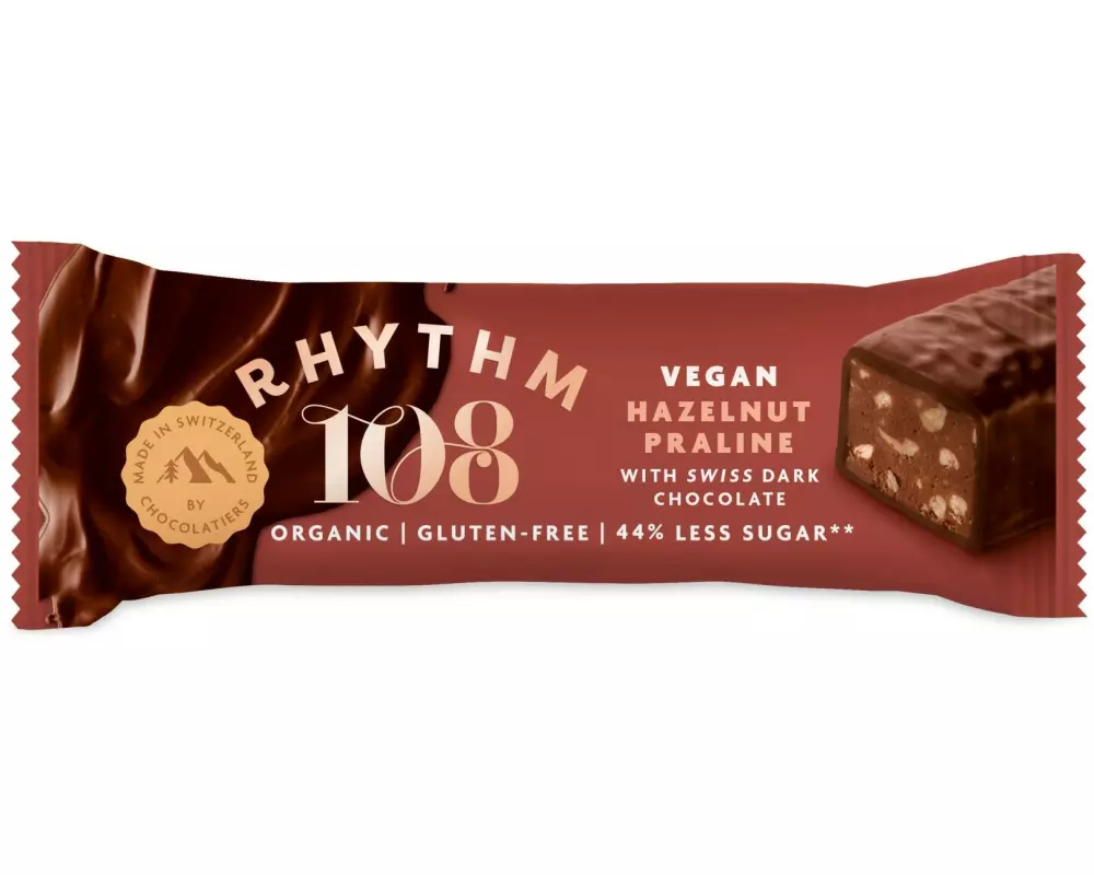 Rhythm 108 Bio Hazelnut Praline Dark Chocolate Bar Riegel 33 g