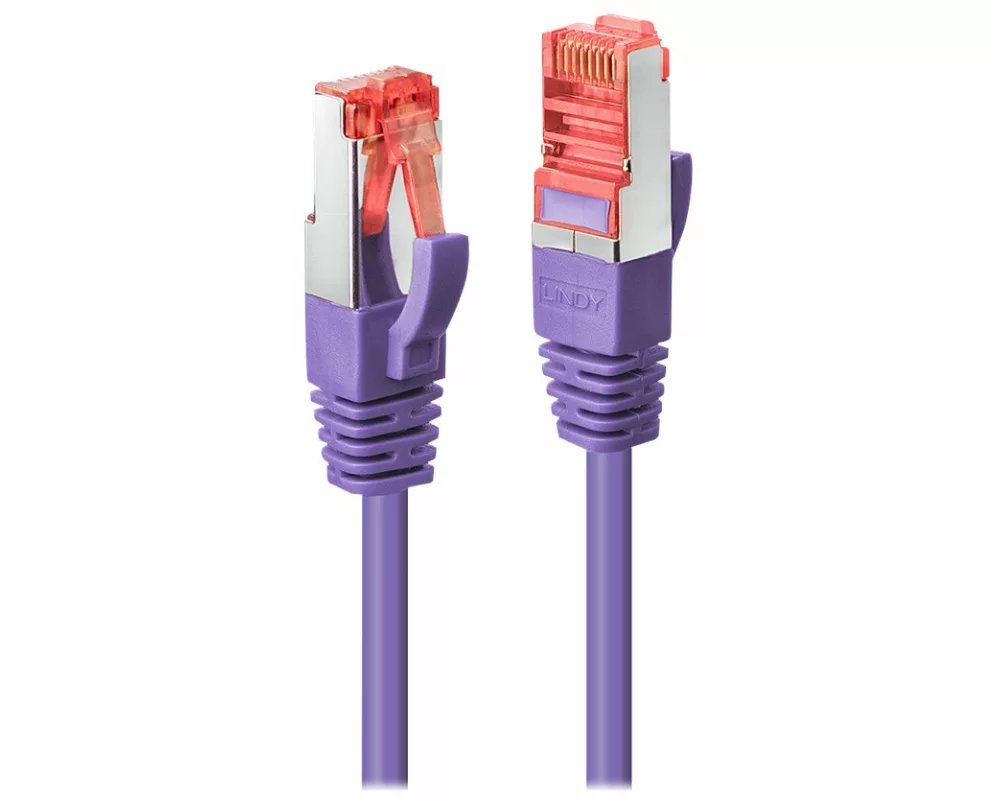 LINDY Patch Cable, Cat6, S/FTP, RJ45-RJ45, 2m, violett