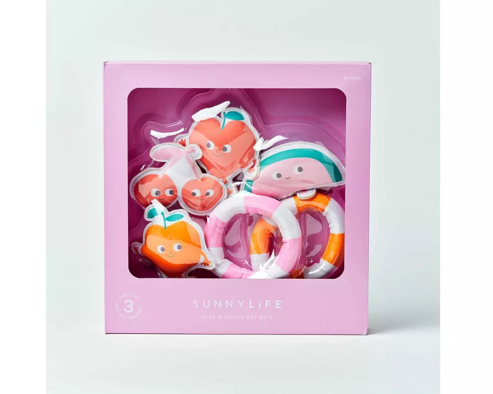 Sunnylife Dive Buddies Poppy the Peach Multi Set of 6