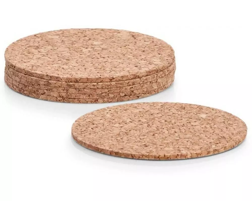 Zeller Present Glasuntersetzer Kork 9.5 cm, 6 Stück, Braun