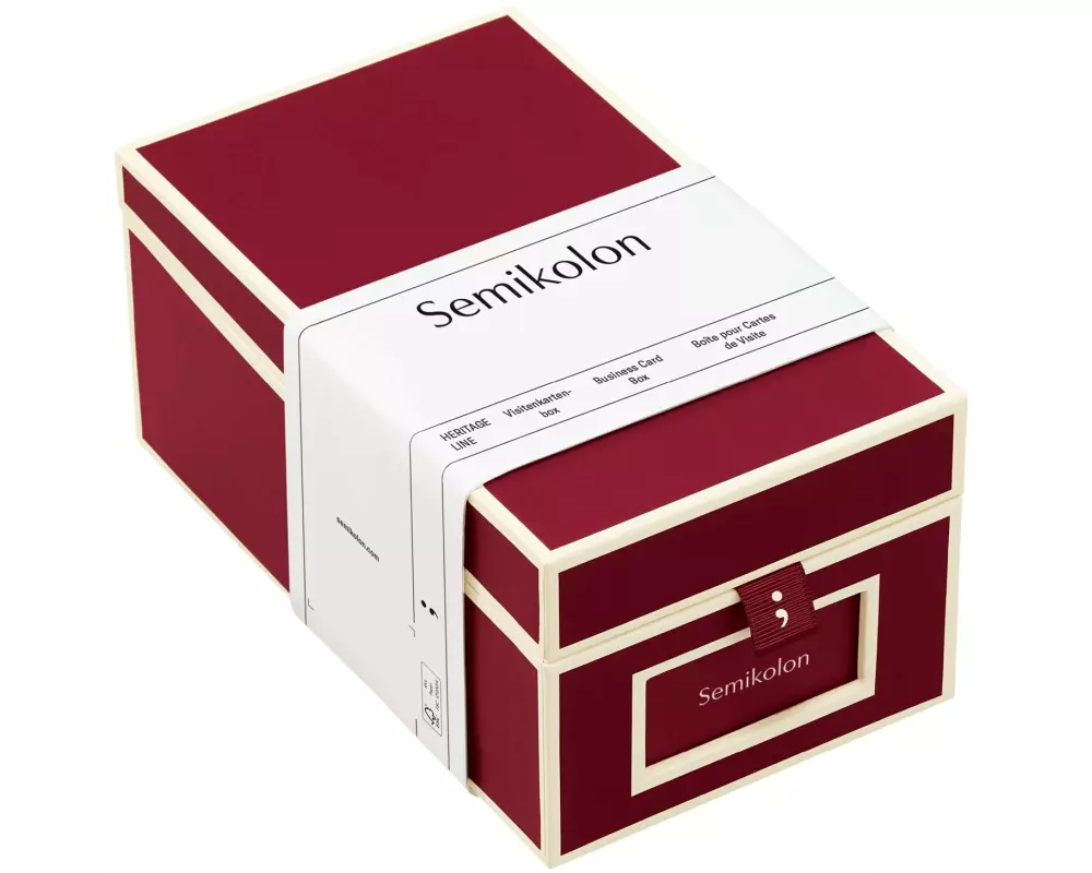 Semikolon Visitenkartenbox Rot