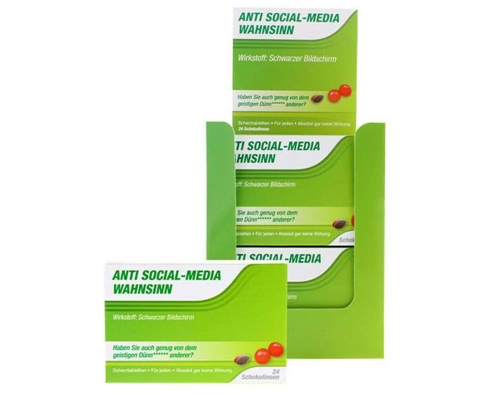 Trend Import Scherztabletten Social-Media Wahnsinn 22 g, aus Schokolade