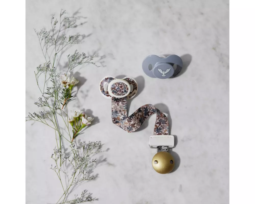 ELODIE Schnuller anatomisch Silikon Blue Garden, 0-6 Monate