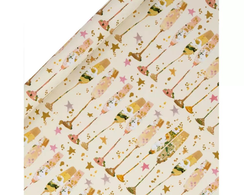 Glick Geschenkpapier Champagner 4 m x 70 cm