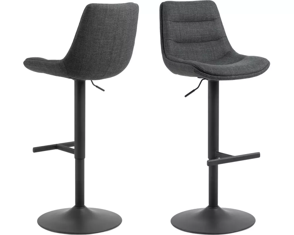 AC Design Barhocker Adisa 2 Stück, 47 x 95 cm, Dunkelgrau