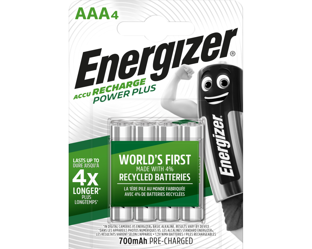 ENERGIZER Batterie Akku E300626602 AAA/HR03, 700mAh, 4 Stück
