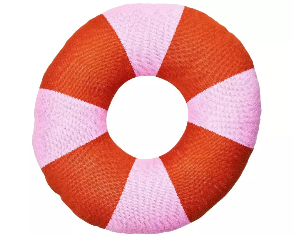 Chic Mic Gestricktes Baumwollkissen Donut 50 x 50 cm, Strawberry