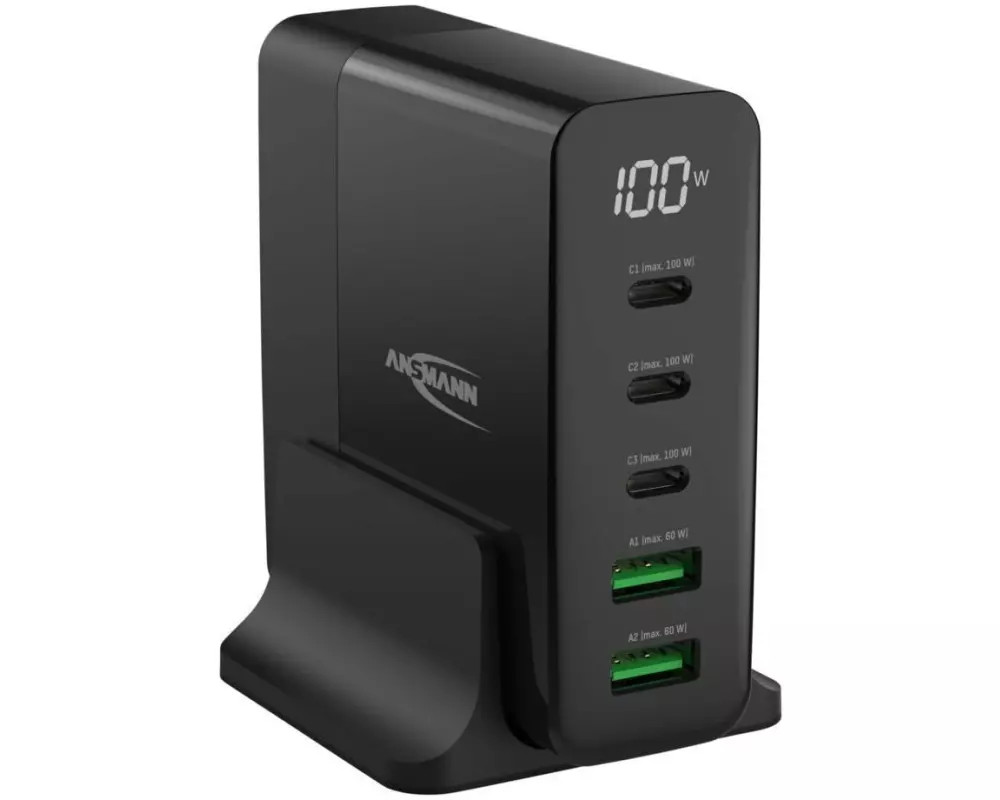 Ansmann Desktop Charger mit Display, 140 W, 5 x USB 0