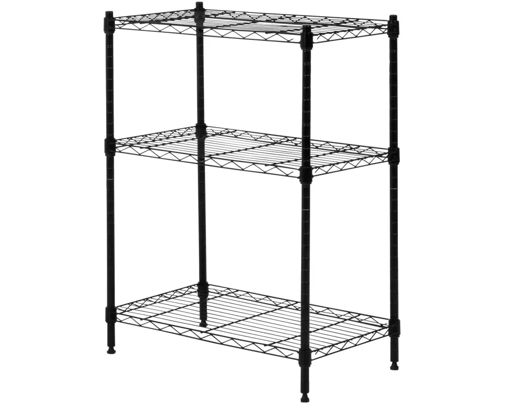 Krafter Regal aus Stahldraht schwarz mit 3 Tablaren