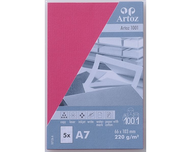 ARTOZ Visitenkarten 1001 A7 107136144 220g, fuchsia 5 Blatt