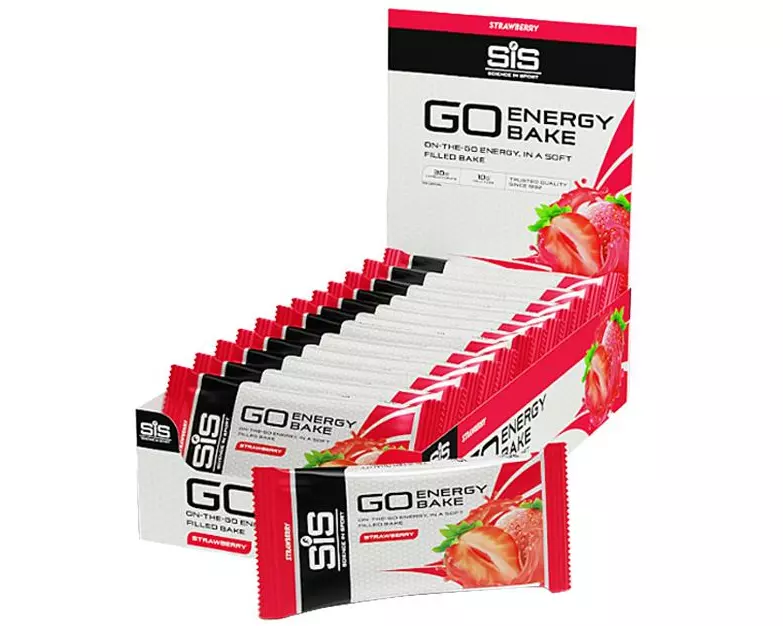 SIS - ScienceinSport Riegel Go Energy Bake Erdbeer, Packung 12 Stück