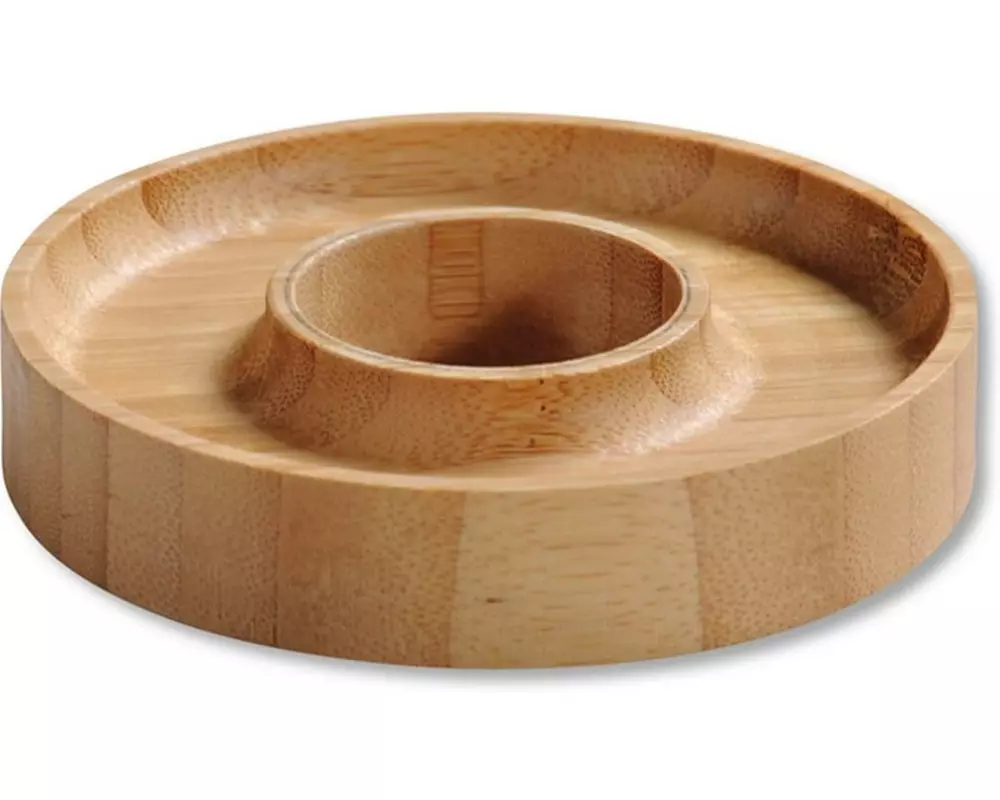 Kesper Eierbecher Bambusholz 4er-Set mit Schalenablage