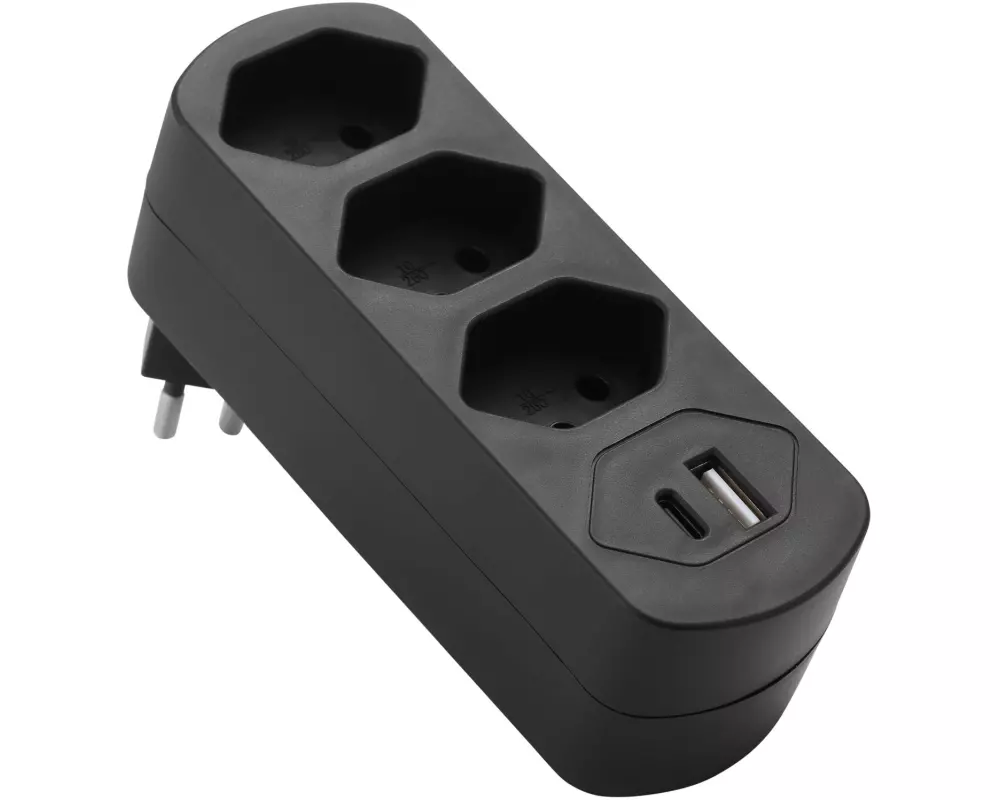 Schönenberger Abzweigstecker MOVE 3xT13 mit USB PD30W