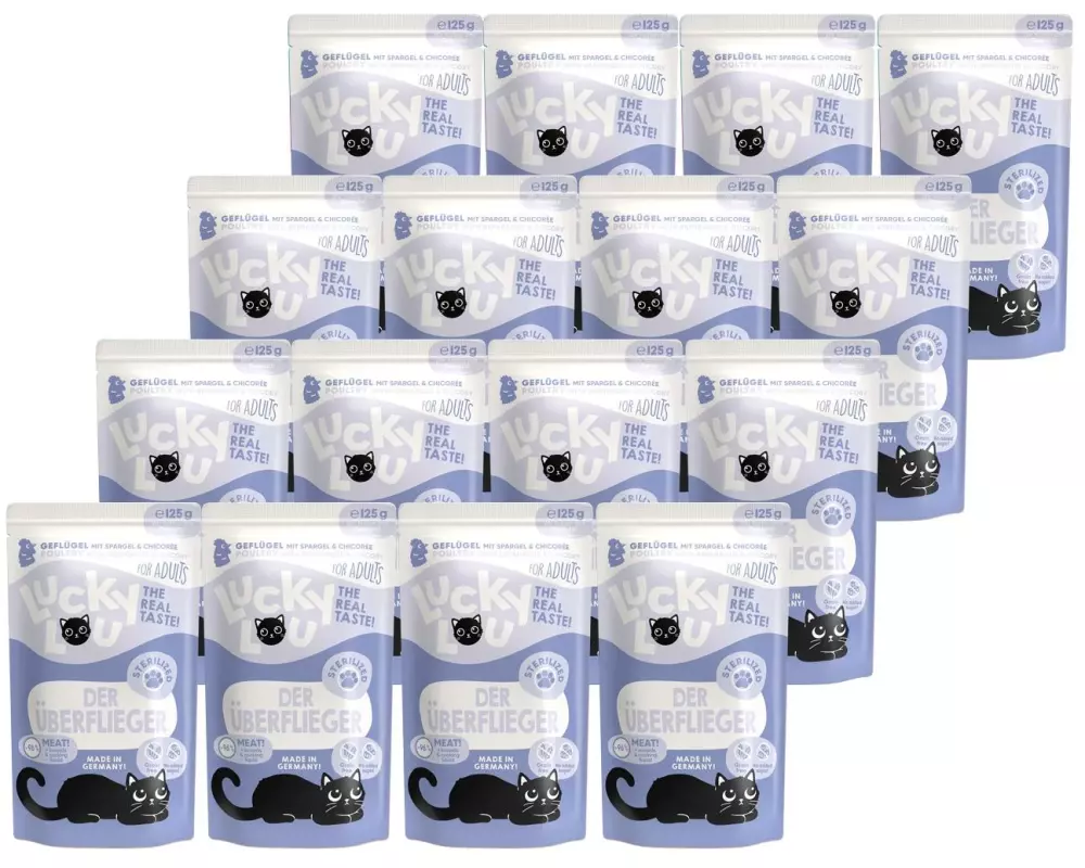 Lucky Lou Nassfutter Lifestage Sterilized Geflügel, 16 x 125 g