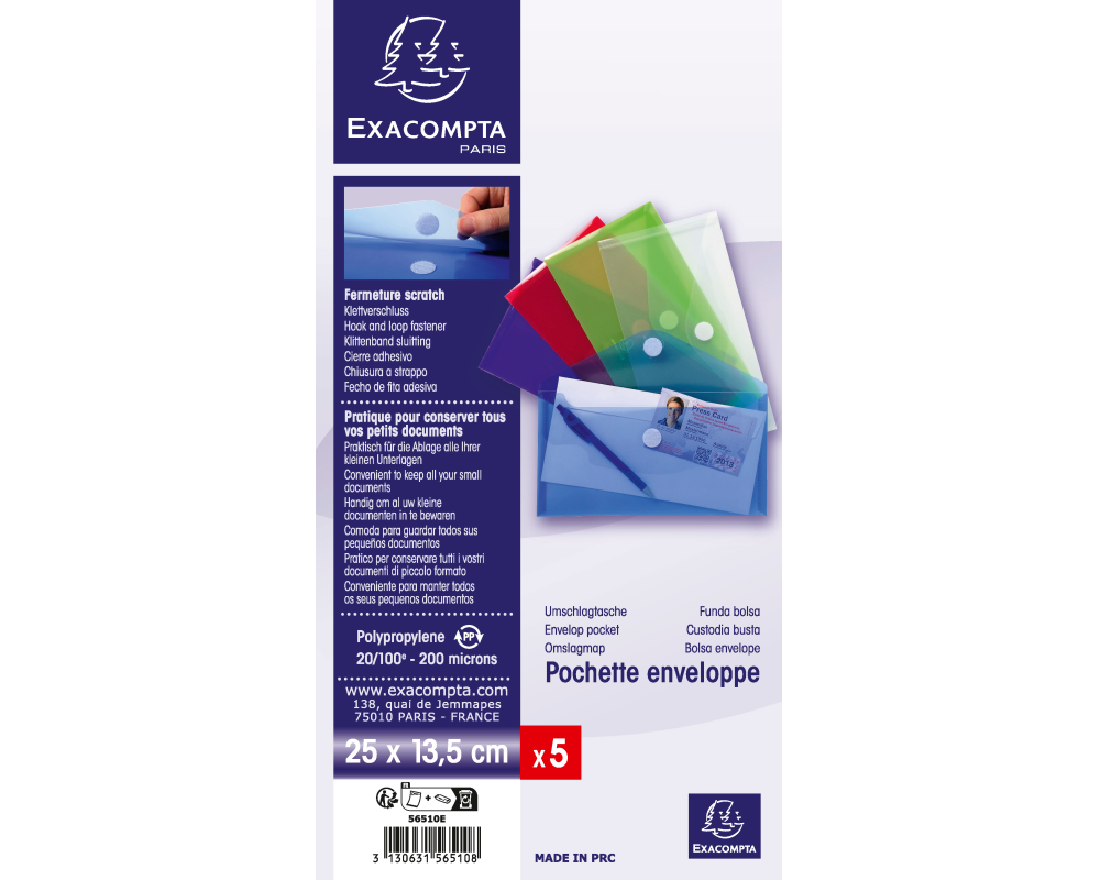 EXACOMPTA Dokumententasche 250x300mm 56510E PP, sortiert