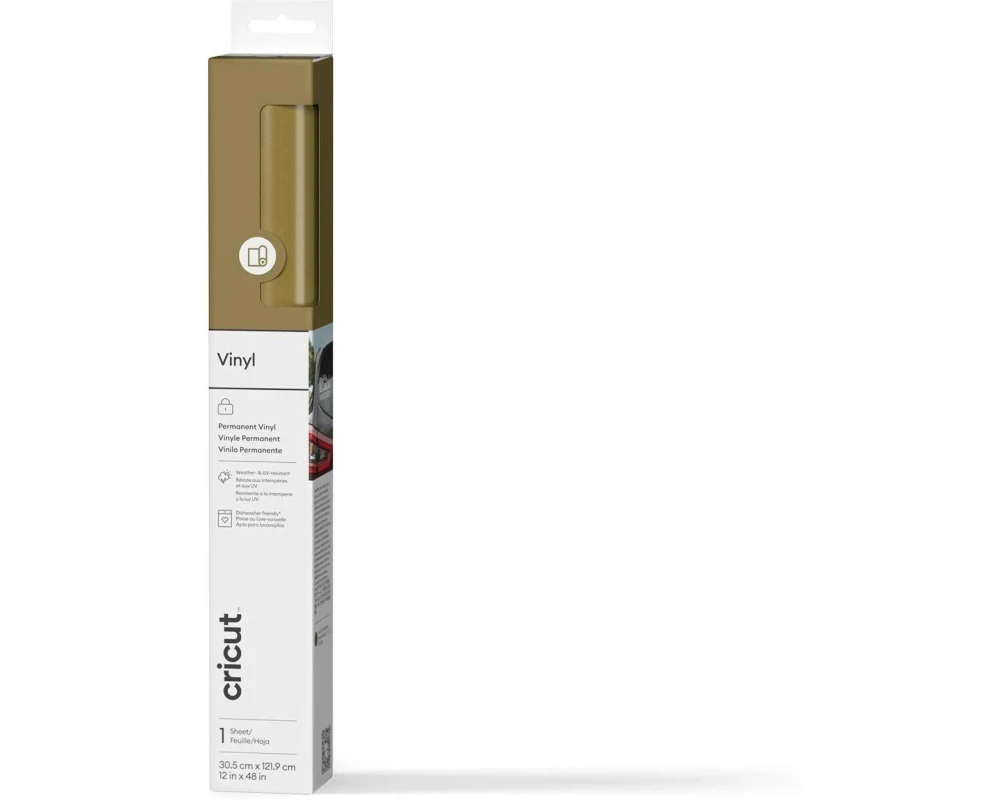 Cricut Vinylfolie Permanent 30.5 x 122 cm, 1 Stück, Gold
