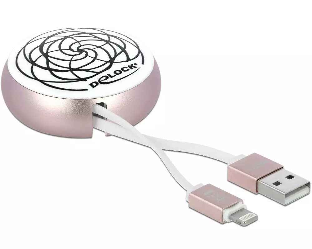 Delock USB 2.0-Kabel mit Autorollfunktion USB-A - Lightning 0.92 m