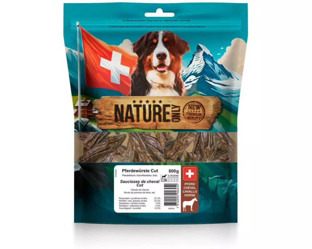 NATUREonly Kausnack Pferdewürstli Cut 600 g
