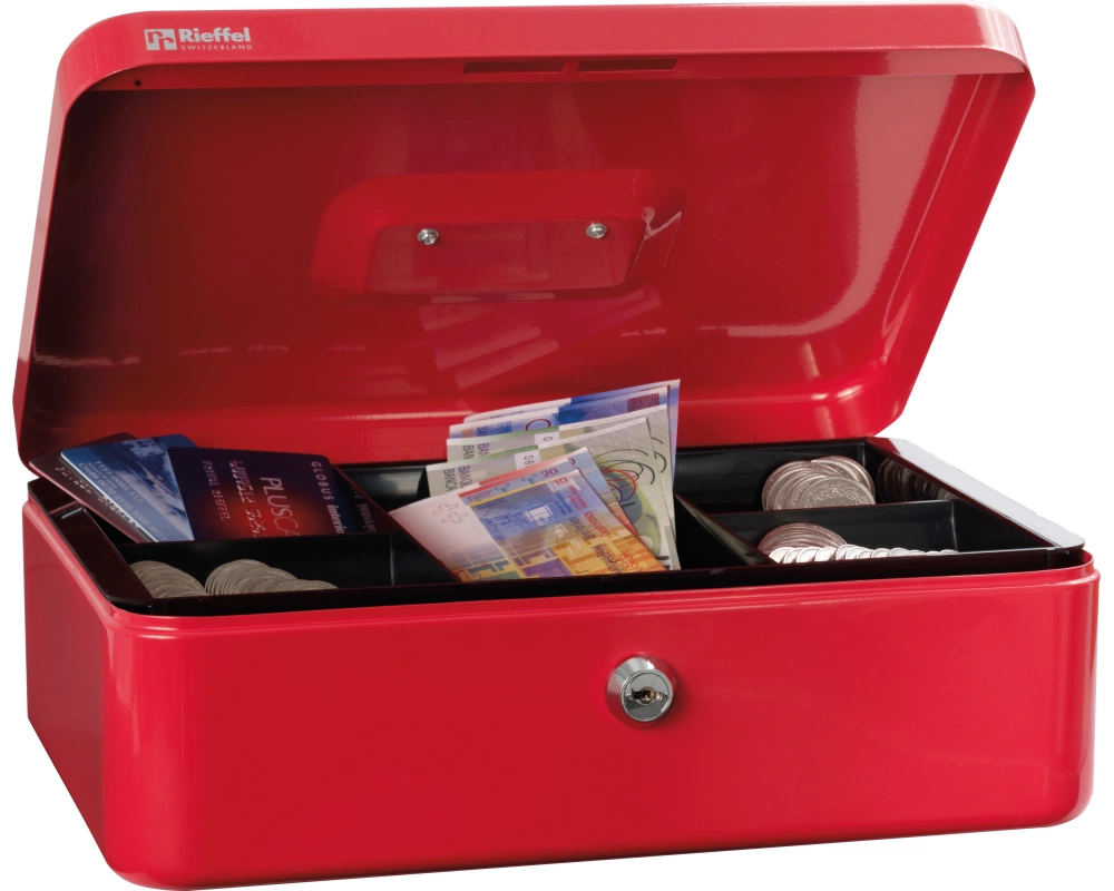 RIEFFEL SWITZERLAND Geldkassette Valorit VT-GK 4 ROT 10x30x21,7cm rot