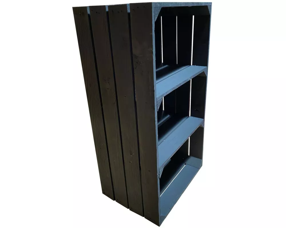 Holz Zollhaus Regal Vintage Schwarz 40 x 75 cm