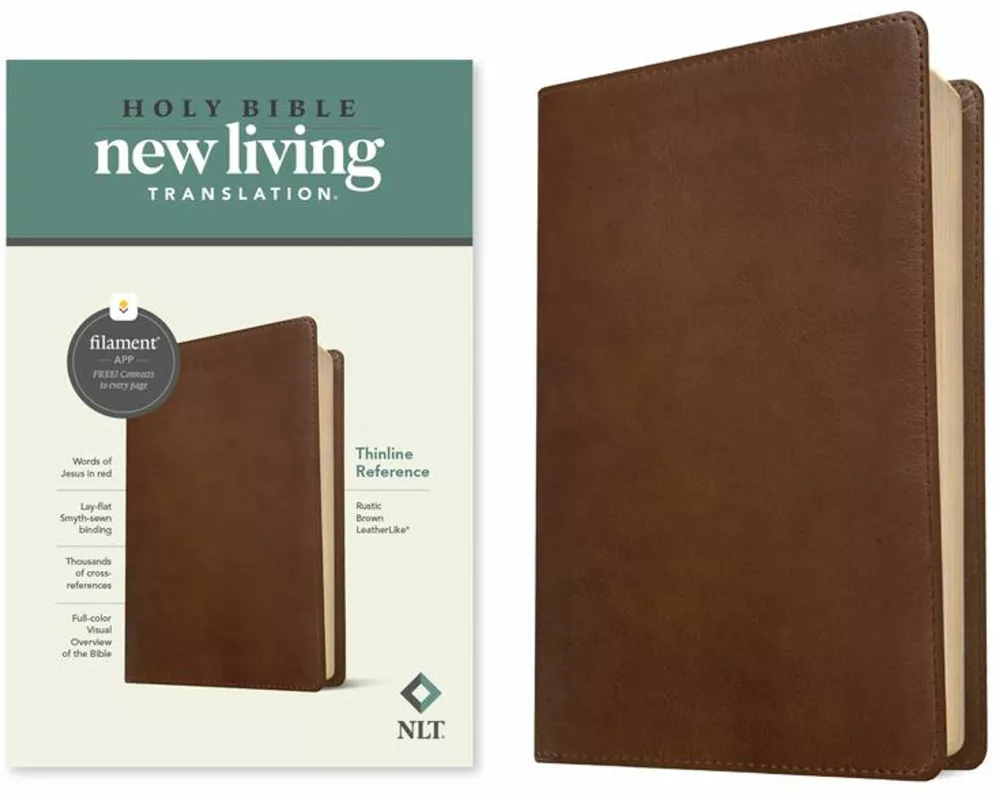 NLT Thinline Reference Bible, Filament Enabled Edition (Red Letter, Leatherlike, Rustic Brown)