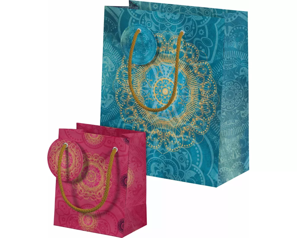 Der Zauber Indiens Geschenktüten-Set Motiv Blaues Ornament