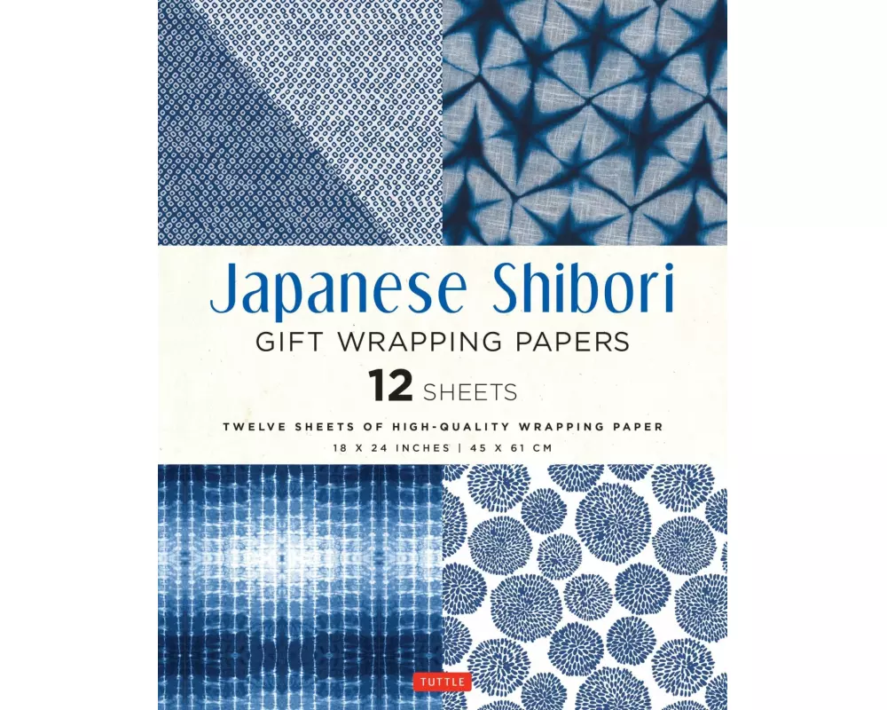 Japanese Shibori Gift Wrapping Papers - 12 Sheets