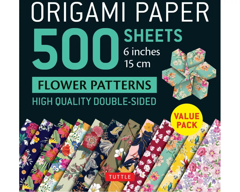 Origami Paper 500 sheets Flower Patterns 6" (15 cm)