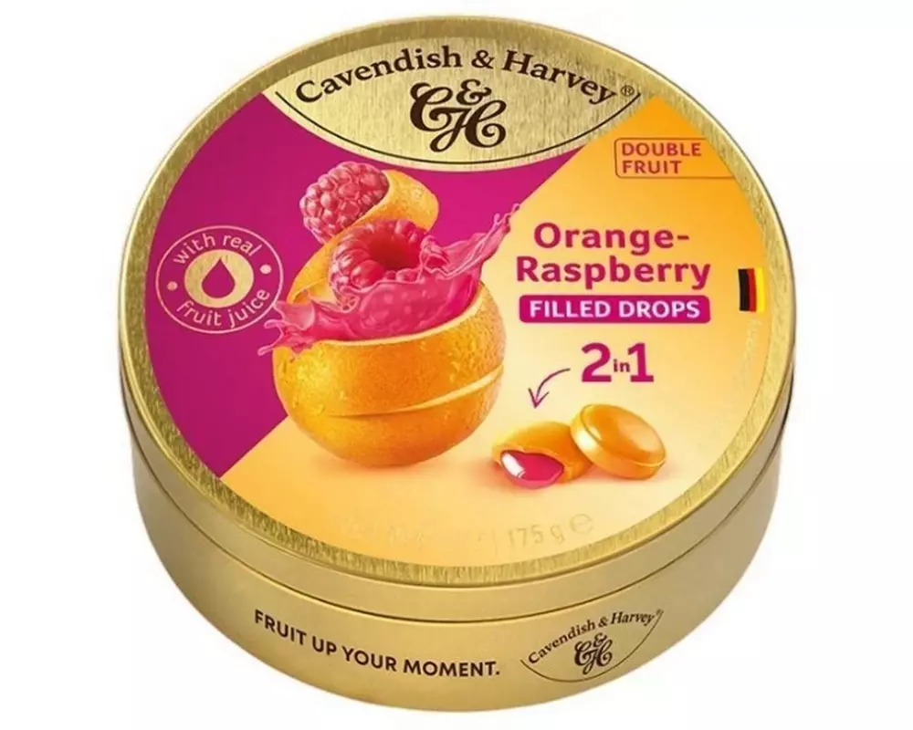 Cavendish & Harvey Orange & Raspberry Filled Drops 175 g