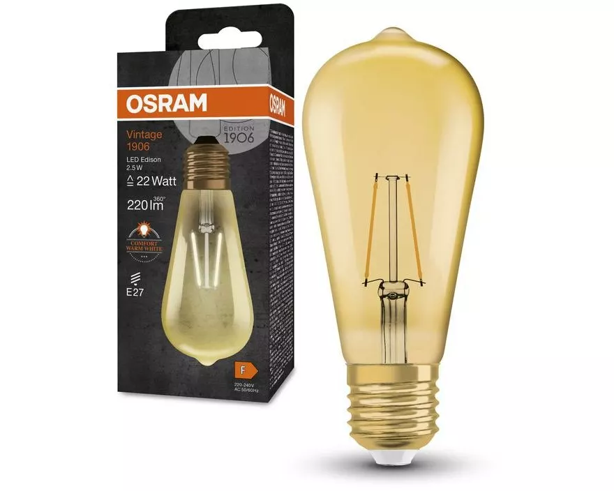 OSRAM Vintage 1906 LED EDISON 2.8W, E27, Warmweiss (WW)