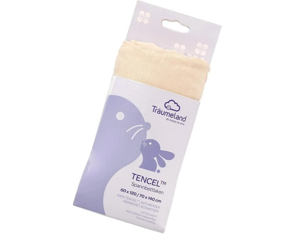Träumeland Fix-Leintuch Tencel 120 x 60 cm, Beige