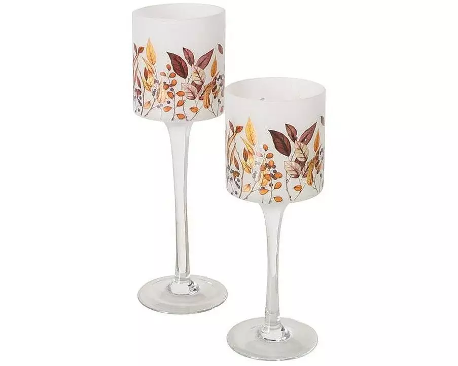 Boltze Windlicht Brinja 2 Stück, Mehrfarbig/Transparent