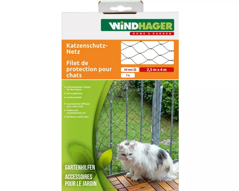 Windhager Katzenschutz-Netz extra stark 2.5 x 4 m