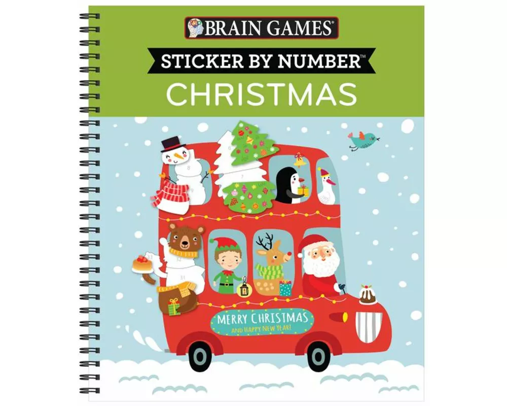Brain Games - Sticker by Number: Christmas (Bus Cover)
