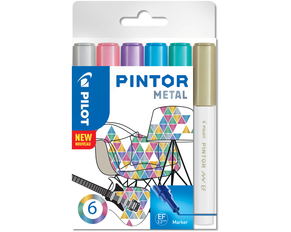 PILOT Marker Set Pintor EF S6/0537489 6 Farben metallic