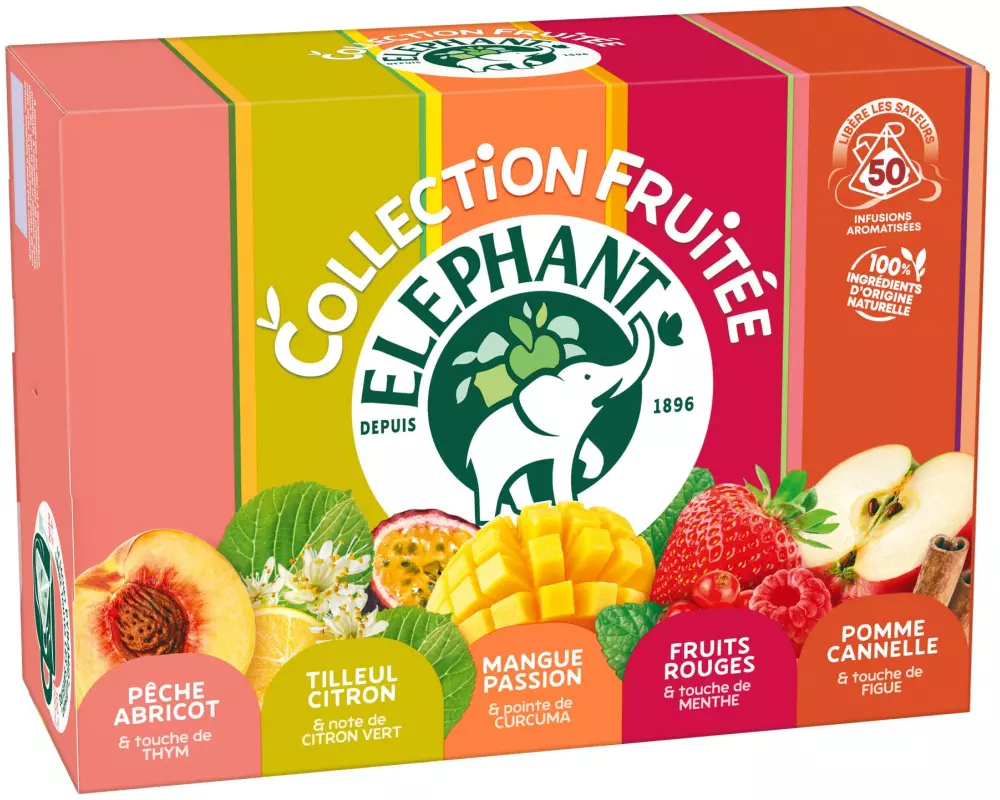 Eléphant Teebeutel Collection Fruitée 50 Stück