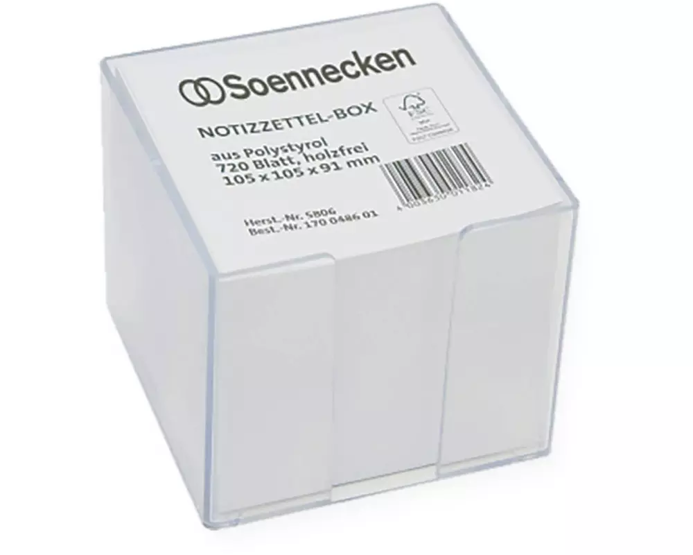 Soennecken Zubehör Zettelbox 9.5 x 9.5 cm, 720 Blätter