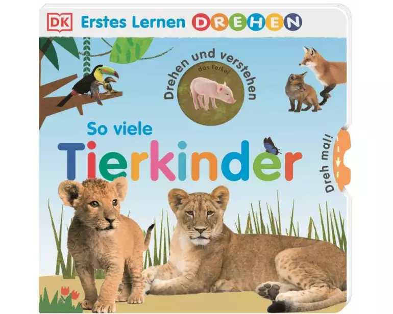 Erstes Lernen Drehen. So viele Tierkinder