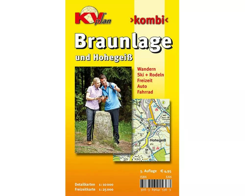 Braunlage & Hohegeiß, KVplan, Wanderkarte/Radkarte/Stadtplan, 1:25.000 / 1:10.000