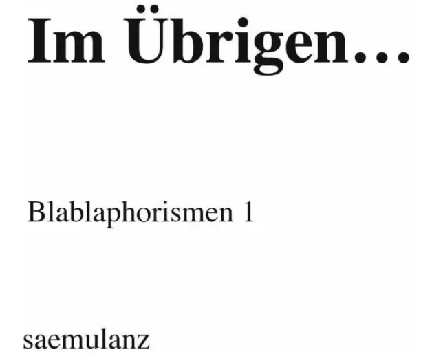 Im Übrigen