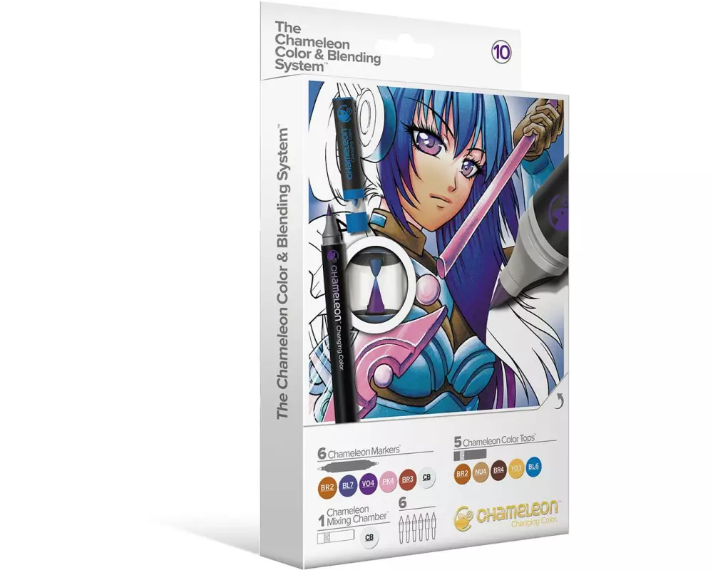 Chameleon Brushpen Color & Blending Set 10 mit 6 Marker