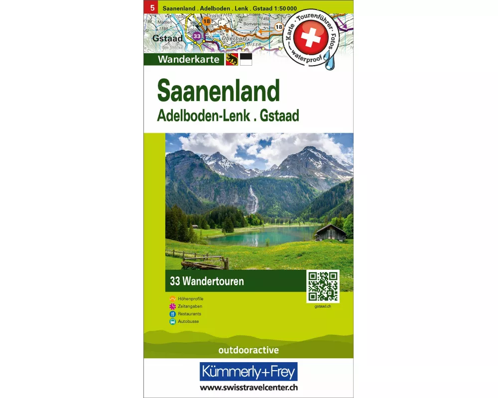 Kümmerly+Frey Wandertourenkarte 5 Saanenland 1:50.000