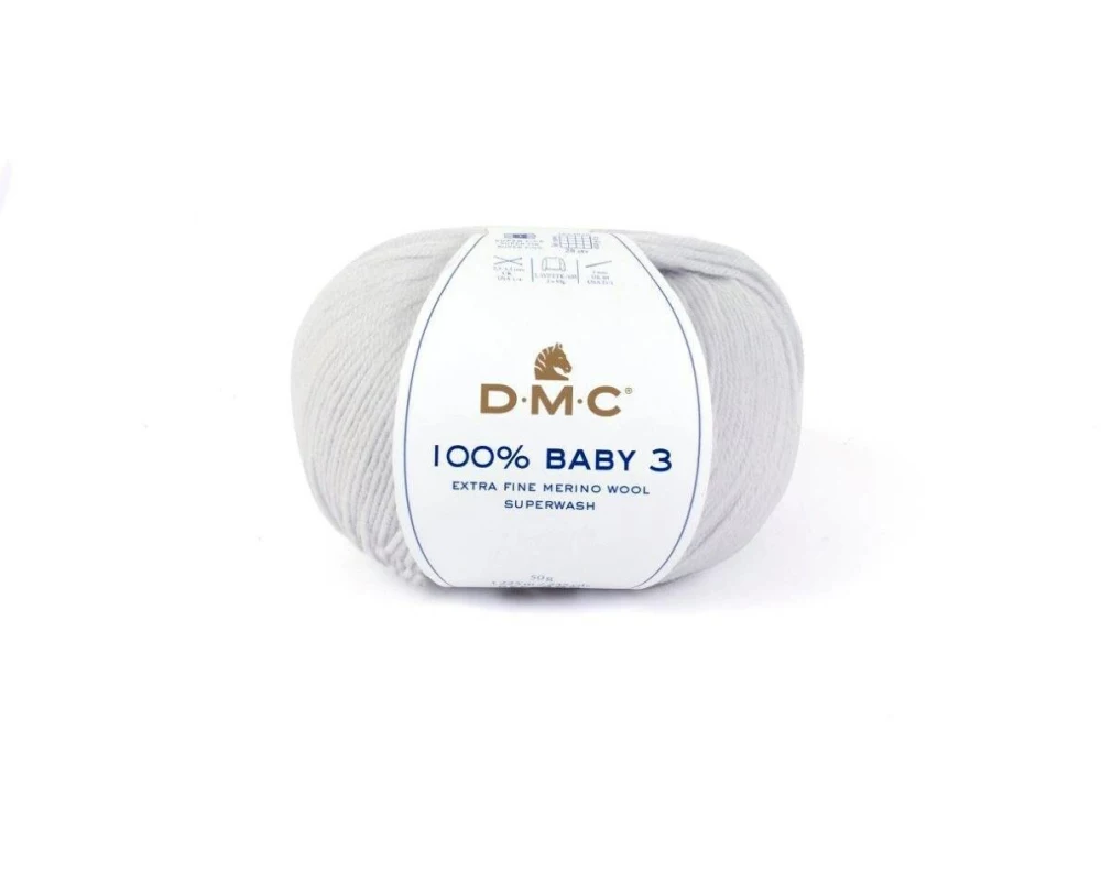 DMC Wolle 100% Baby 3 Hellgrau