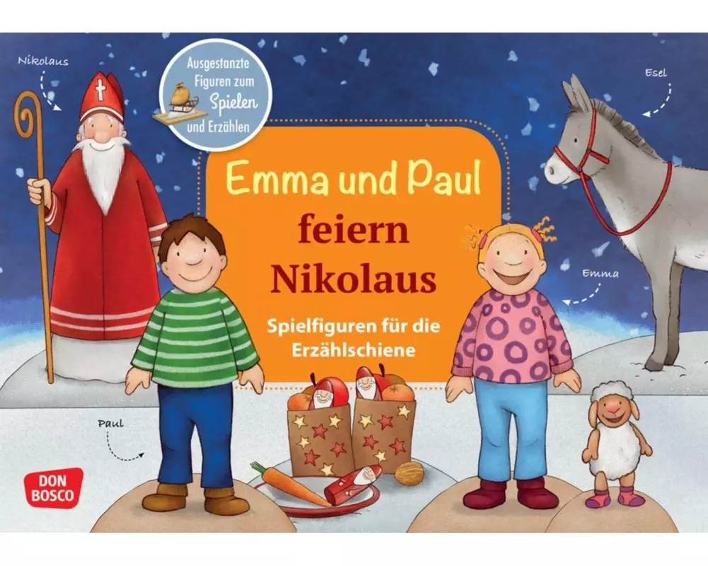Emma und Paul feiern Nikolaus. Erzählschienen-Figurenset