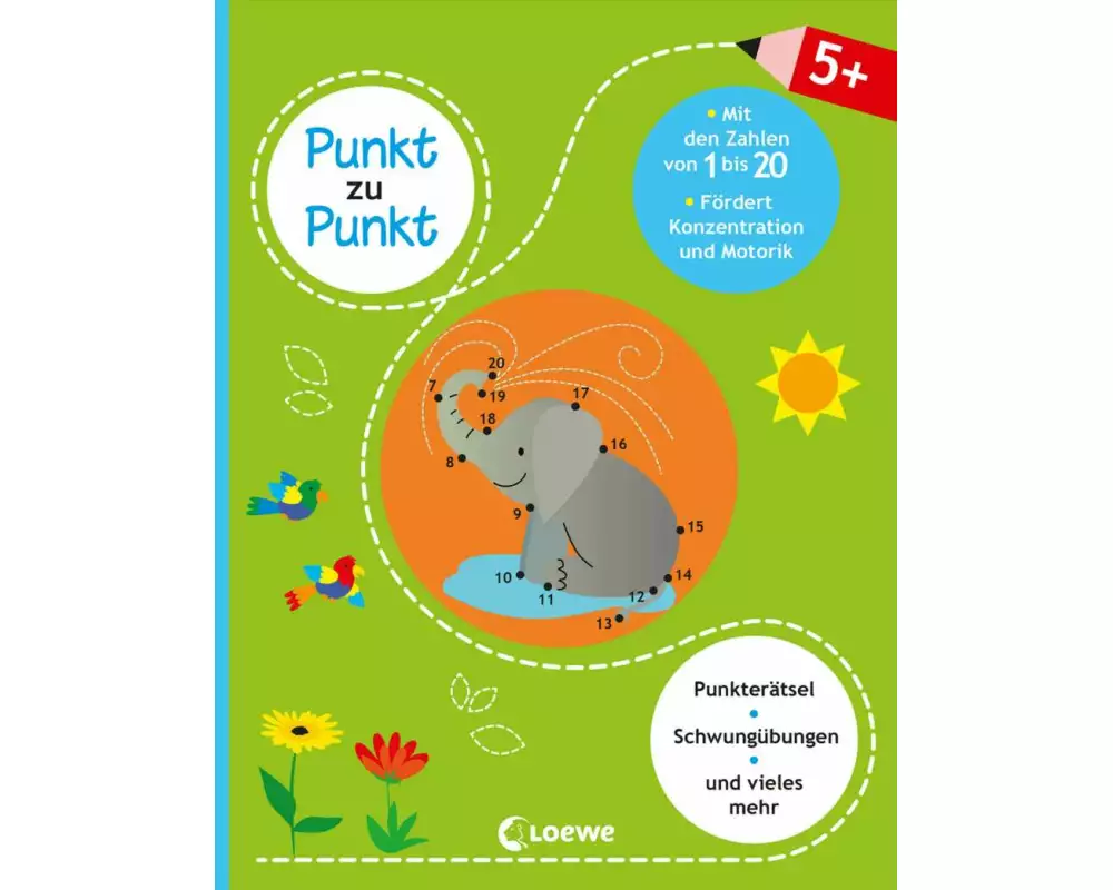 Punkt zu Punkt - Mit den Zahlen von 1 bis 20 (grün)