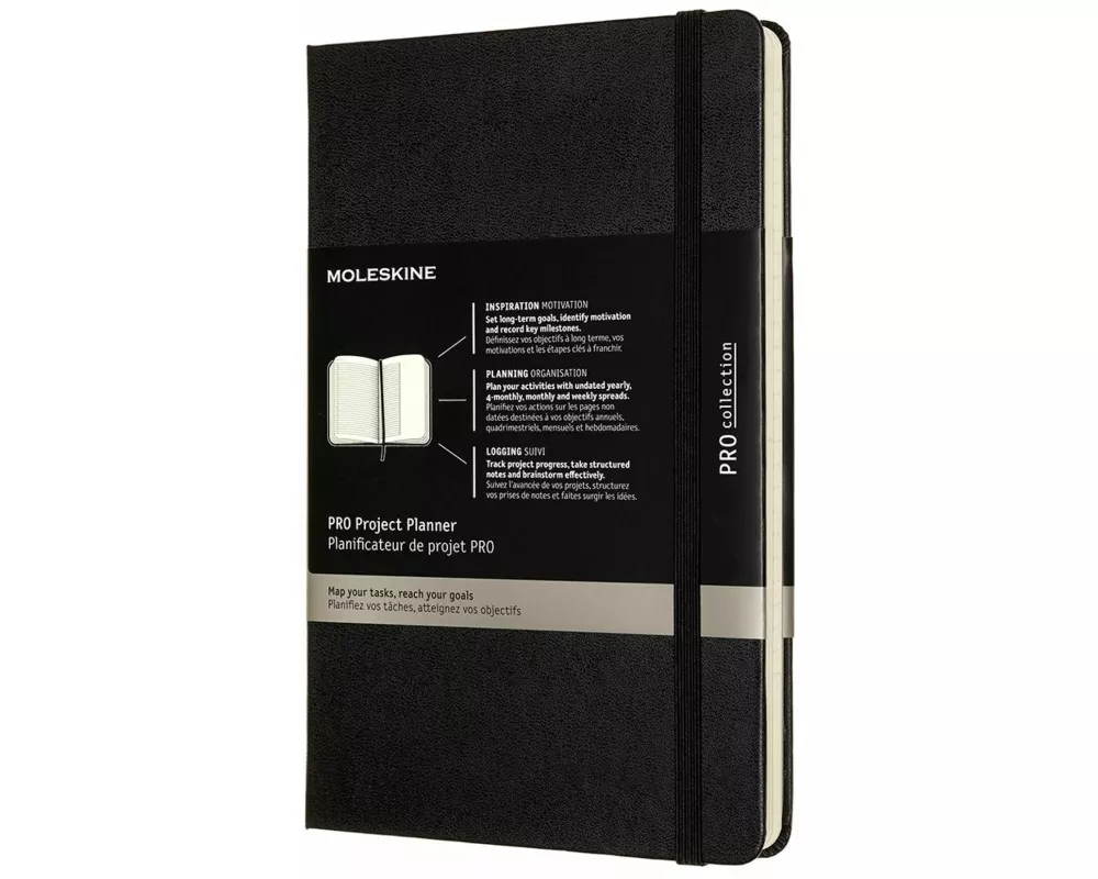 Moleskine Pro Projekt-Planer, Large/A5, Fester Einband, Schwarz