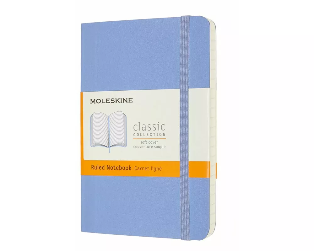 Moleskine Notizbuch Pocket/A6, Liniert, Weicher Einband, Hortensien Blau