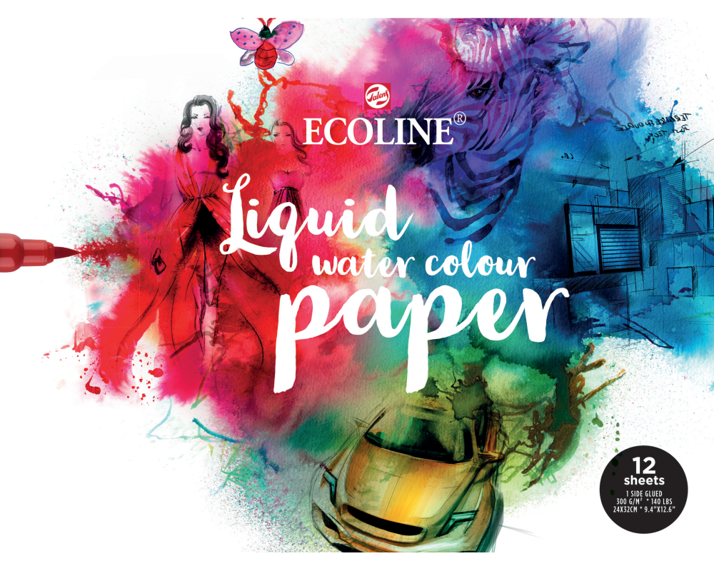 TALENS Papier Ecoline Mix 24x32cm 91582430 290g 12 Blatt, geleimt