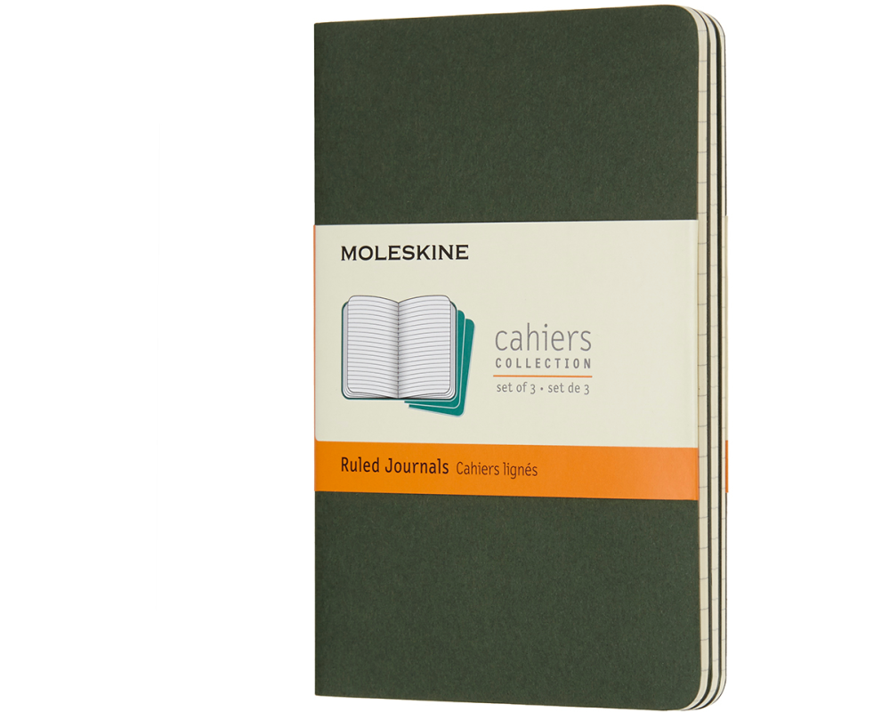 MOLESKINE Cahier P/A6, 3x, Liniert 855211 Myrtengrün 3 Stück