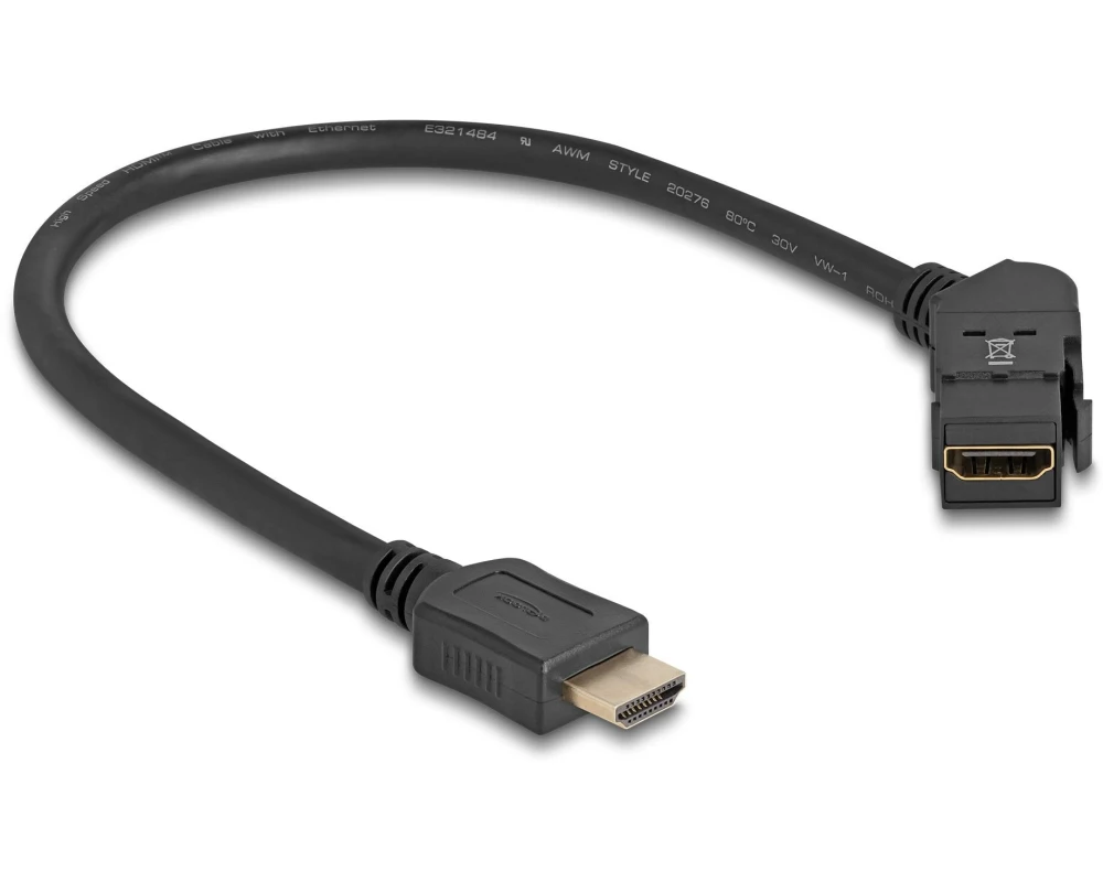 Delock Keystone-Modul HDMI Buchse 45° zu HDMI Stecker 30 cm 8K